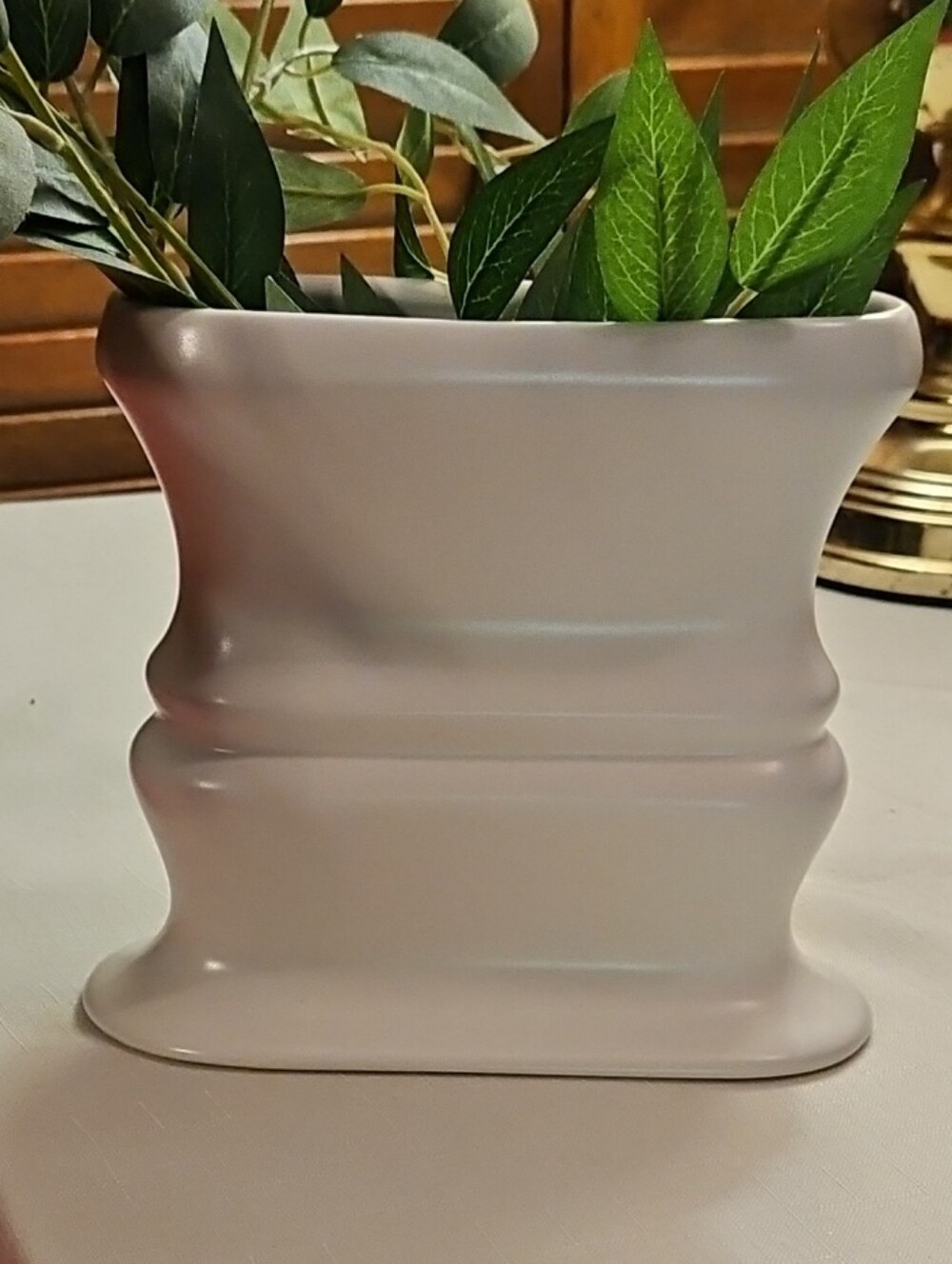 White Lulu Sculpted Ceramic Vase 6.5×6×2.5"